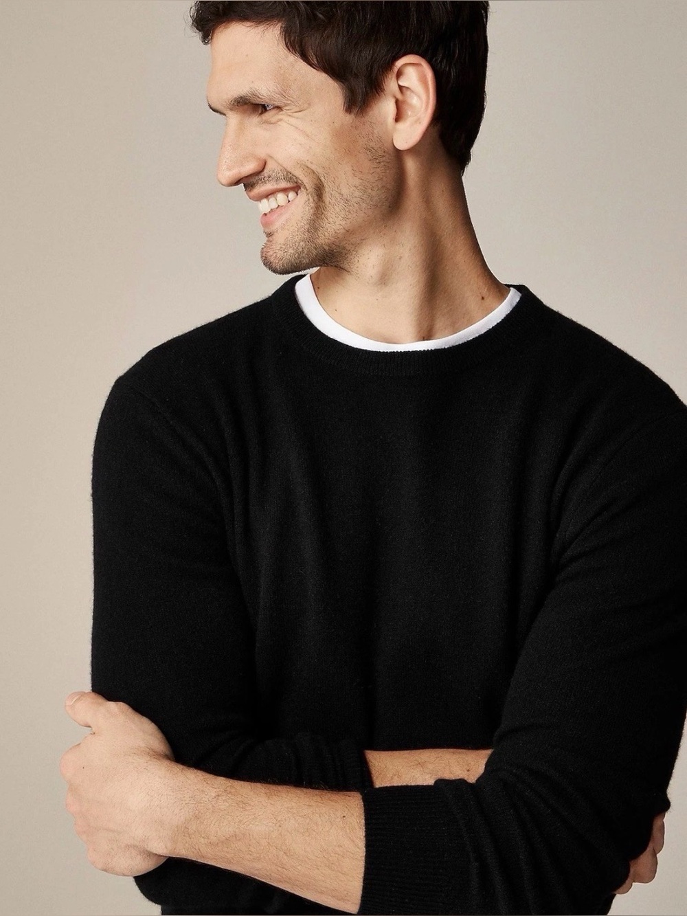 NWT J. CREW Cashmere Crewneck Sweater Black Men’s Size XL-T $158 Preppy - Picture 2 of 11